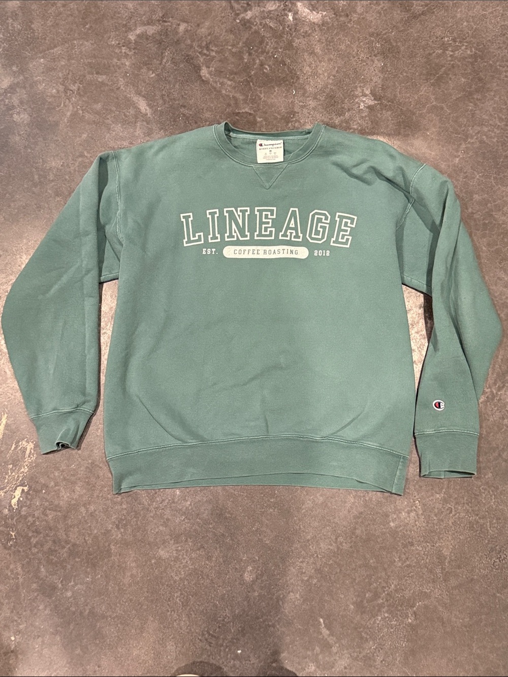 Champion lineage Coffee Roasting Orlando teal Crewneck Sweatshirt collegiate